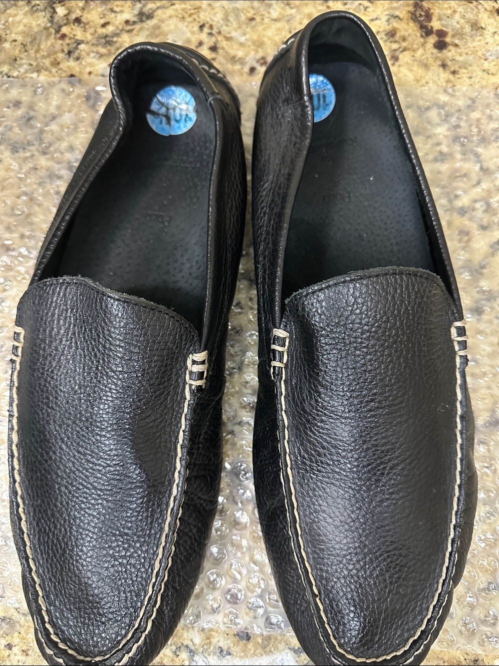 Polo Ralph Lauren Men's Black Leather Slip-On Loafers Size 10 1/2